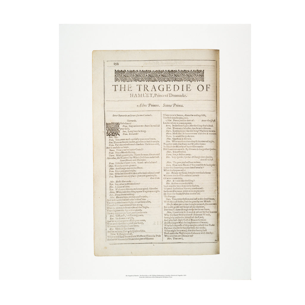 First Folio Print ‘Hamlet’ – Shakespeare Shop