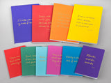 Colourblock A5 Notebook 'I'll note you in my book of memory'