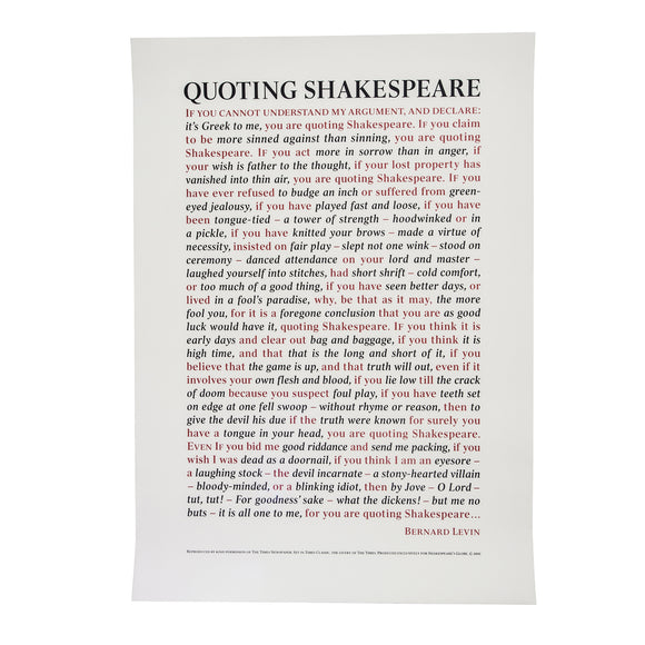 Quoting Shakespeare Poster