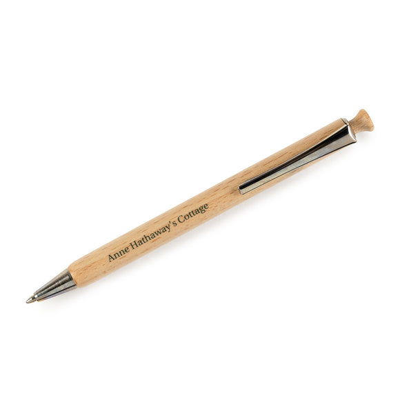 wooden biro souvenir pen saying Anne Hathaway's Cottage