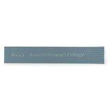 Grayish blue leather bookmark embossed Anne Hathaway's Cottage