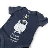 Baby Bodysuit Owl Design Navy Blue