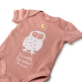 Baby Bodysuit Owl Design Rose Pink