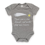 Baby Bodysuit Star Design Soft Grey