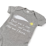 Baby Bodysuit Star Design Soft Grey