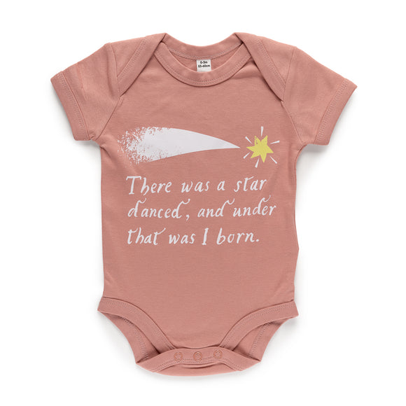 Baby Bodysuit Star Design Rose Pink