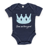 Baby Bodysuit Crown Design Navy Blue