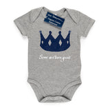 Baby Bodysuit Crown Design Soft Grey