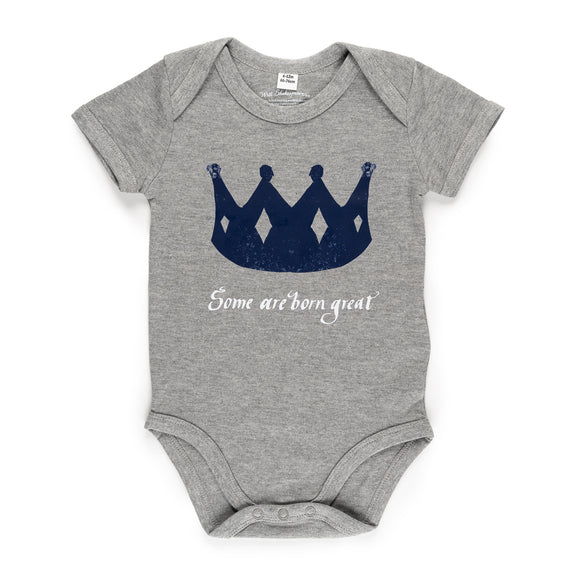 Baby Bodysuit Crown Design Soft Grey