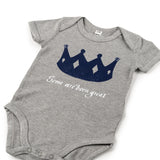 Baby Bodysuit Crown Design Soft Grey