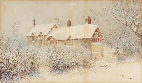 Anne Hathaway's Cottage in the Snow by William Wells Quatremain