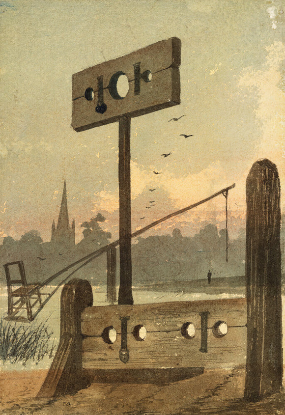 Old Stocks, Pillory and Ducking Stool at Stratford on Avon by Paul Braddon