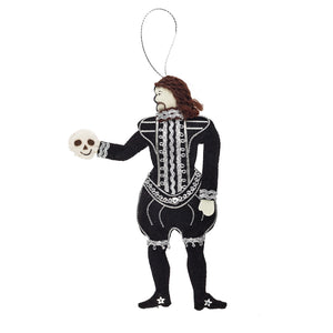 Hamlet Shakespeare character holding the skull hanging decoration