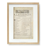 Framed First Folio Print ‘A Catalogue of Plays’