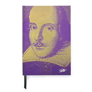 Notebook with  Steve Kaufman's original screen print portrait 'Shakespeare State Two'.