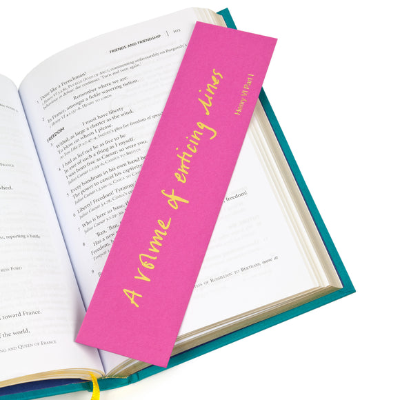 Colourblock Bookmark 'A volume of enticing lines'