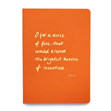 Colourblock A5 Notebook 'O for a muse of fire'