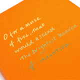 Colourblock A5 Notebook 'O for a muse of fire'