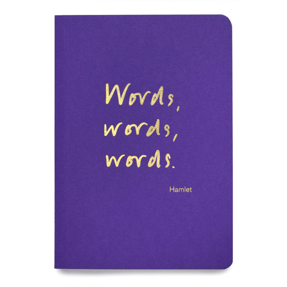 Colourblock A6 Notebook 'Words, words, words'