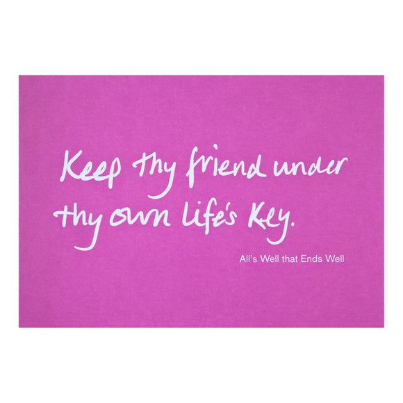 Colourblock Postcard 'Keep thy Friend'