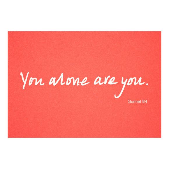 Colourblock Postcard 'You Alone are You'