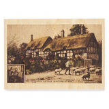 Wooden Postcard Anne Hathaway's Cottage from the Road