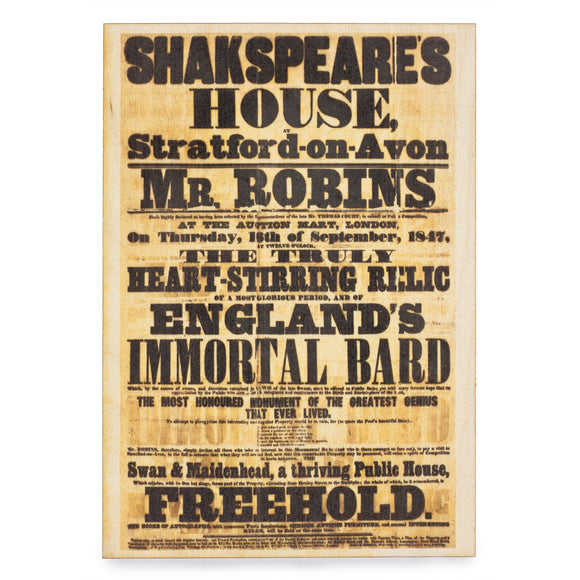 Wooden Postcard Birthplace Sale Poster