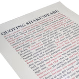 Quoting Shakespeare Poster