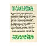 Shakespeare First Folio Letterpress postcard  Sonnet 18 – ‘Shall I compare thee to a summer’s day?’